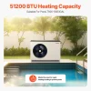 VEVOR Electric Pool Heat Pump, 51200 BTU, Pool Heaters for 7926-15851GAL Above and In Ground Pools, Low Noise, Heating and Cooling Highly Efficient & Energy-Saving Pool Water Heater AC208-230V 60Hz