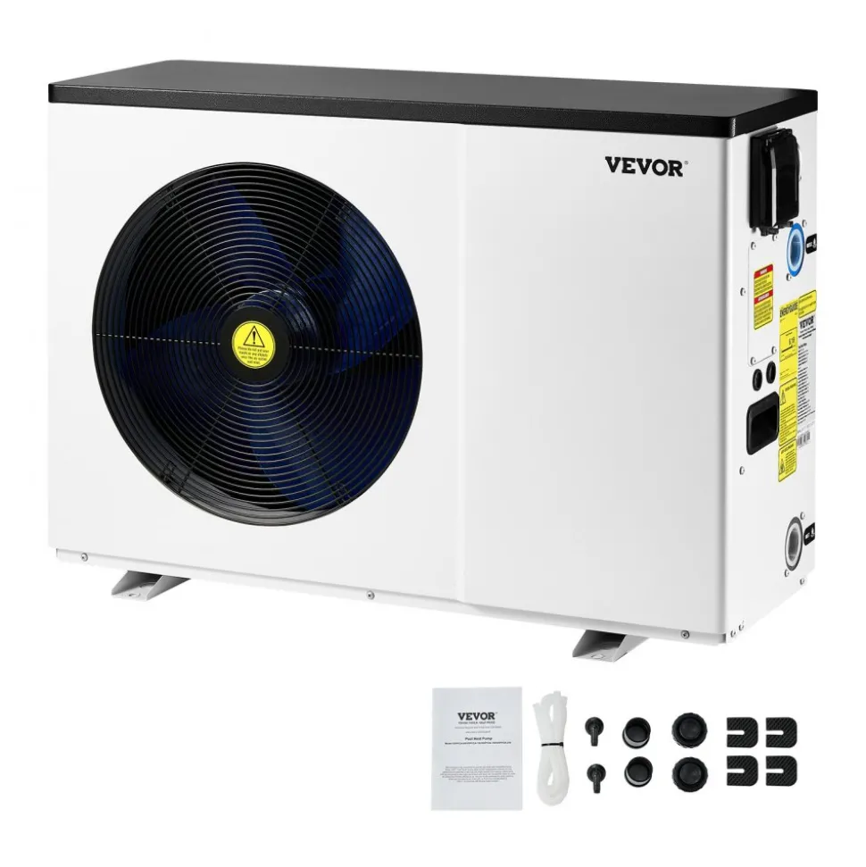 VEVOR Electric Pool Heat Pump, 35830 BTU, Pool Heaters for 6605-13209GAL Above and In Ground Pools, Low Noise, Heating and Cooling Highly Efficient & Energy-Saving Pool Water Heater AC208-230V 60Hz