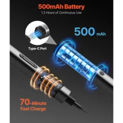 VEVOR Electric Precision Screwdriver Set, 52 Magnetic Bits, Mini Electric Screwdriver with Magnetic Storage Box, S2 Steel Bits, LED Light, Type-C Charging, for Phone, Laptop, and Electronics Repair