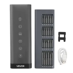 VEVOR Electric Precision Screwdriver Set, 48 Magnetic Bits, Mini Electric Screwdriver with Magnetic Storage Box, S2 Steel Bits, LED Light, Type-C Charging, for Phone, Laptop, and Electronics Repair