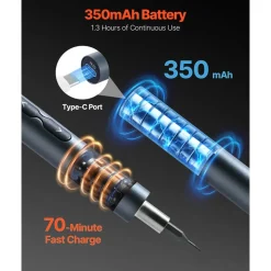 VEVOR Electric Precision Screwdriver Set, 48 Magnetic Bits, Mini Electric Screwdriver with Magnetic Storage Box, S2 Steel Bits, LED Light, Type-C Charging, for Phone, Laptop, and Electronics Repair