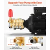 VEVOR Electric Pressure Washer Pump Kit, 1950 PSI, 3.2 GPM, Triplex Power Washer Pump with 5 HP Motor 240 V, Includes Wall Mount Bracket, Spray Gun, Wand, Hose, 5 Nozzles, for Washing Cars, Gardens