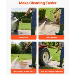 VEVOR Electric Pressure Washer Pump Kit, 1220 PSI, 2.2 GPM, Triplex Power Washer Pump with 2 HP Motor 120 V, Adjustable Water Pressure, for Washing Cars, Gardens, Exterior Walls, Deck, Machinery Equipment