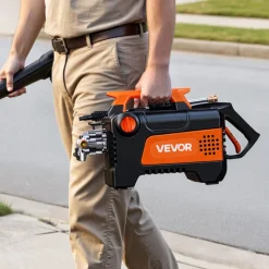 VEVOR Electric Pressure Washer, 1958 Max PSI 2.5 Max GPM, Portable Power Washer with 4 Nozzles, Metal Extension Wand, Commercial-Grade 5-Piston Plunger Pump, High Pressure for  Cars,Driveways,Patios