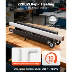 VEVOR Electric PVC Conduit Heater, 1/2" to 4", 2200W Rapid and Even Heating, PVC Bender Heater Pipe Bending Tool with Carrying Handle, Easy to Use, for Construction Crews, DIY Enthusiasts, Workshop