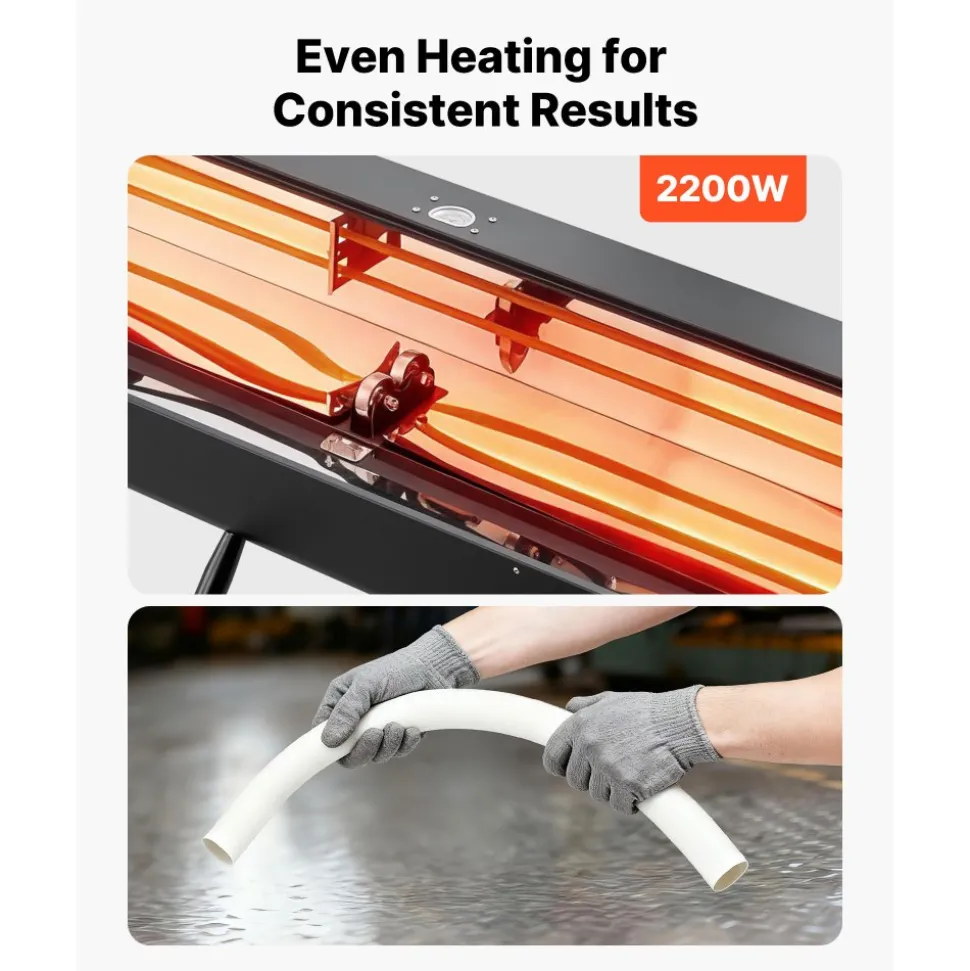 VEVOR Electric PVC Conduit Heater, 1/2" to 4", 2200W Rapid and Even Heating, PVC Bender Heater Pipe Bending Tool with Carrying Handle, Easy to Use, for Construction Crews, DIY Enthusiasts, Workshop