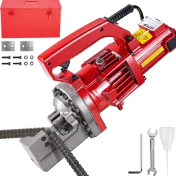 VEVOR Electric Rebar Cutter, 1700W Portable Electric Hydraulic Rebar Cutter, Cutting up to 1 Inch #8 4-25mm Rebar within 5 Seconds,110V,with Easy to Carry Stainless Box