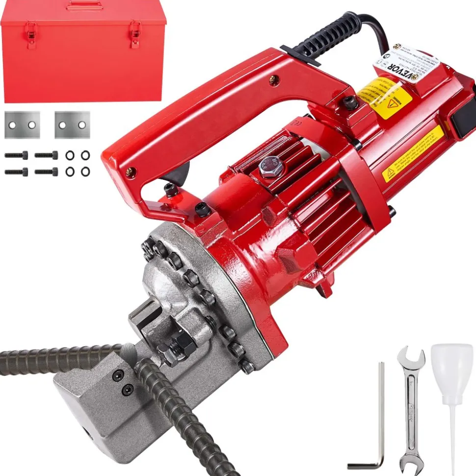 VEVOR Electric Rebar Cutter, 1700W Portable Electric Hydraulic Rebar Cutter, Cutting up to 1 Inch #8 4-25mm Rebar within 5 Seconds,110V,with Easy to Carry Stainless Box