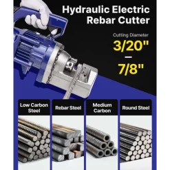 VEVOR Electric Rebar Cutter, 1350W Portable Electric Hydraulic Rebar Cutter, Cutting up to 7/8 Inch #7 4-22mm Rebar within 4.5 Seconds,110V,with Easy to Carry Stainless Box