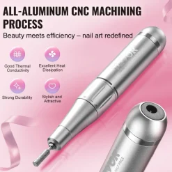 VEVOR Electric Rechargeable Nail Drill, 35,000RPM Portable Cordless Nail E File Machine, LCD-Display Acrylic Gel Grinder Tool with 6 Bits and 50PCS Sanding Bands for Manicure Pedicure Carve Polish