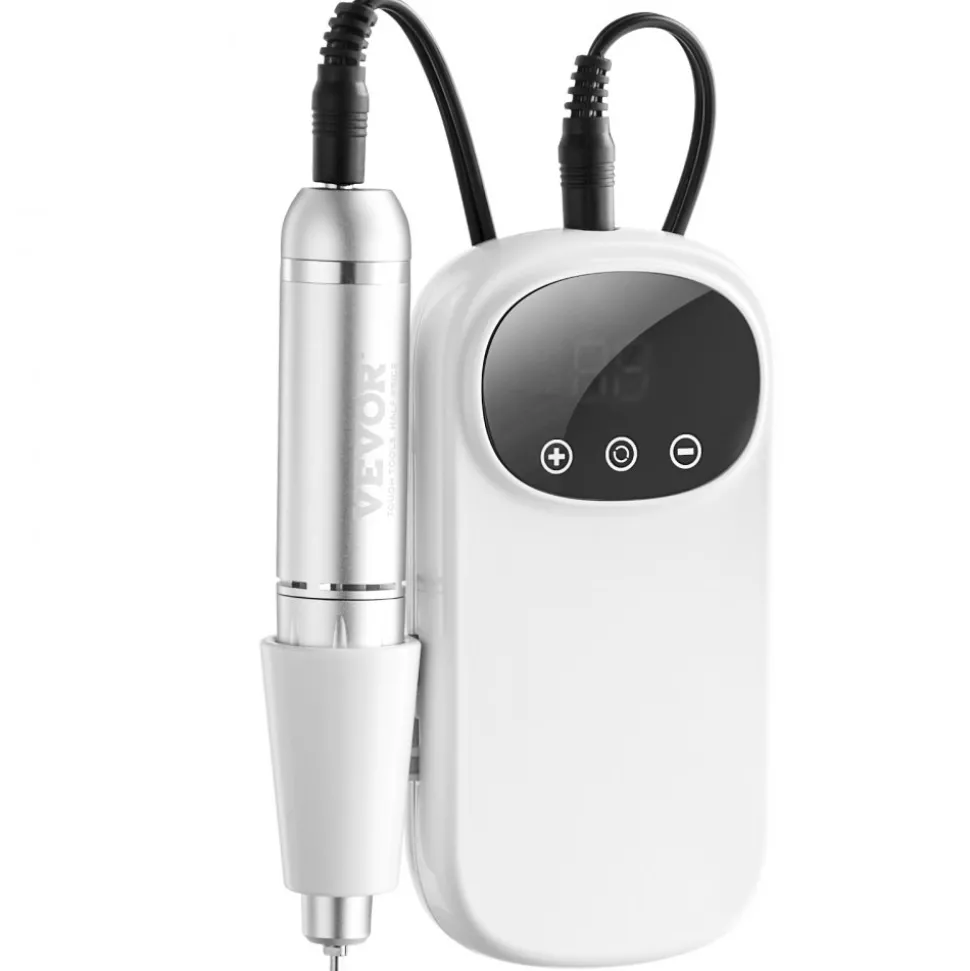 VEVOR Electric Rechargeable Nail Drill, 35,000RPM Portable Cordless Nail E File Machine, LCD-Display Acrylic Gel Grinder Tool with 6 Bits and 50PCS Sanding Bands for Manicure Pedicure Carve Polish