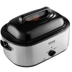 VEVOR Electric Roaster Oven, 18 QT Turkey Roaster Oven with Self-Basting Lid, 1450W Roaster Oven with Defrost & Warm Function, Adjustable Temperature, Removable Pan & Rack, Fits Turkeys Up to 22LBS