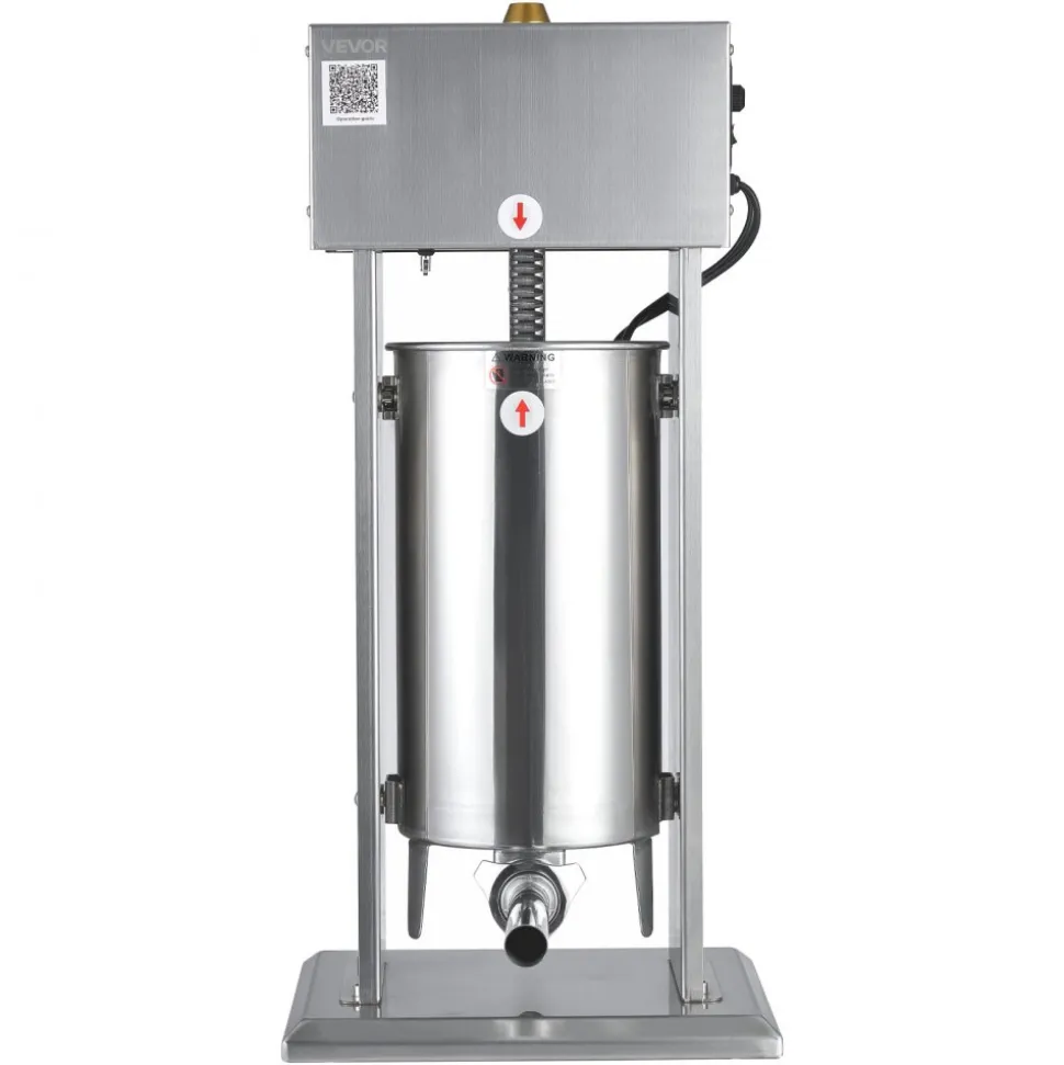 VEVOR Electric Sausage Stuffer, 33 LBS / 15 L Vertical Meat Stuffer, Stepless Speed Control and Foot Pedal, Stainless Steel Heavy Duty Sausage Filler with 4 Stuffing Tubes, for Commercial & Home Use