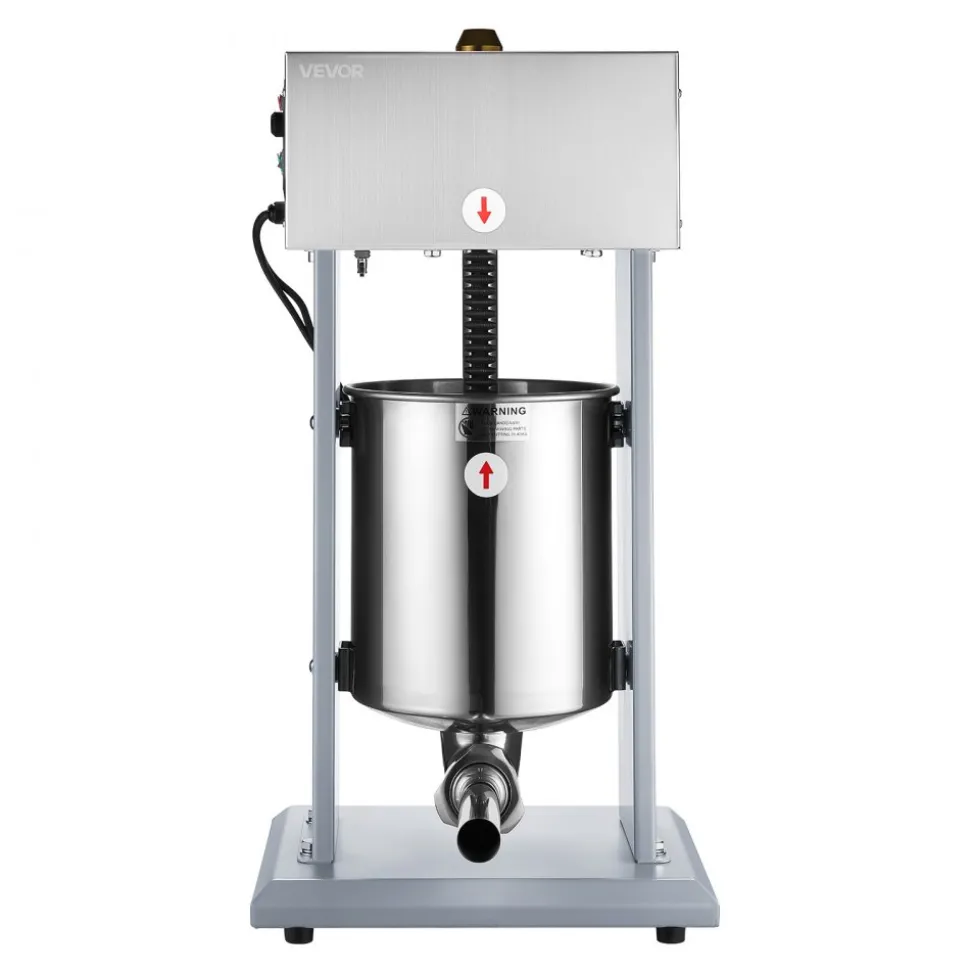 VEVOR Electric Sausage Stuffer, 22 LBS / 10 L Vertical Meat Filler with Stepless Speed Adjustment, Stainless Steel Sausage Stuffing Machine, Foot Pedal & 4 Filling Tubes, for Commercial and Home Use