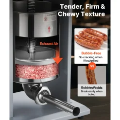 VEVOR Electric Sausage Stuffer, 22 LBS / 10 L Vertical Meat Filler with Stepless Speed Adjustment, Stainless Steel Sausage Stuffing Machine, Foot Pedal & 4 Filling Tubes, for Commercial and Home Use