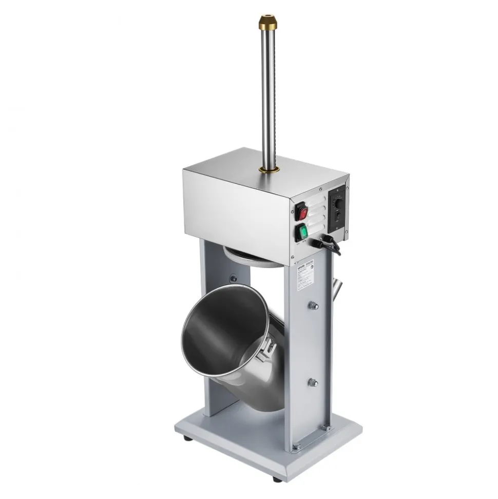 VEVOR Electric Sausage Stuffer, 22 LBS / 10 L Vertical Meat Filler with Stepless Speed Adjustment, Stainless Steel Sausage Stuffing Machine, Foot Pedal & 4 Filling Tubes, for Commercial and Home Use