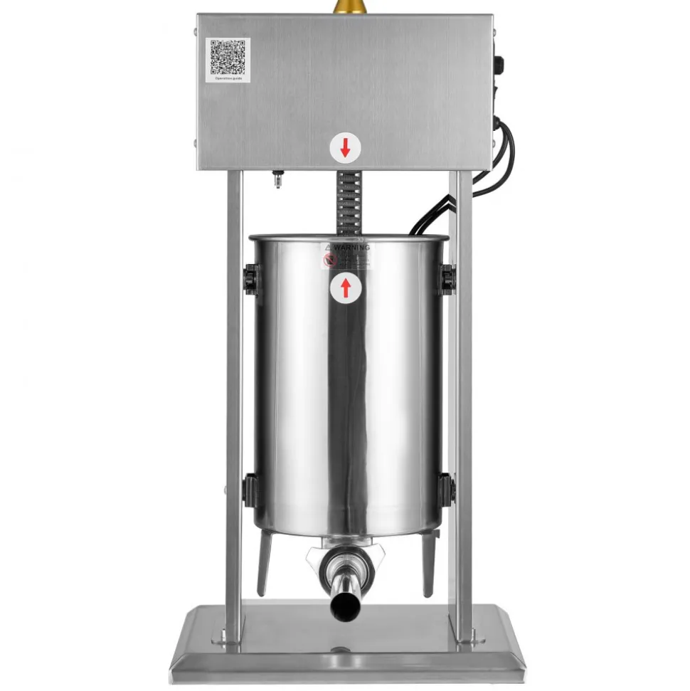 VEVOR Electric Sausage Stuffer, 25 LBS / 12 L Vertical Meat Stuffer, Stepless Speed Control and Foot Pedal, Stainless Steel Heavy Duty Sausage Filler with 4 Stuffing Tubes, for Commercial & Home Use
