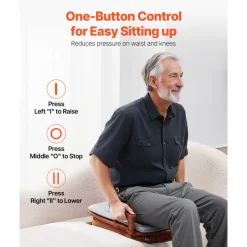 VEVOR Electric Seat Assist Lifting Cushion, 200lb Capacity, up to 34° Chair Lift Assist Device, with One-Button Control & Dual Power Options, Portable Lifting Seat with Carry Handle, for Sofa Bed Car