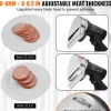 VEVOR Electric Shawarma Knife, 80W Cordless Battery Professional Turkish Knife, Commercial Stainless Steel Gyro Cutter, Doner Kebab Meat Slicer with 2 Blades, Φ4"/100mm, 0-8mm Adjustable Thickness