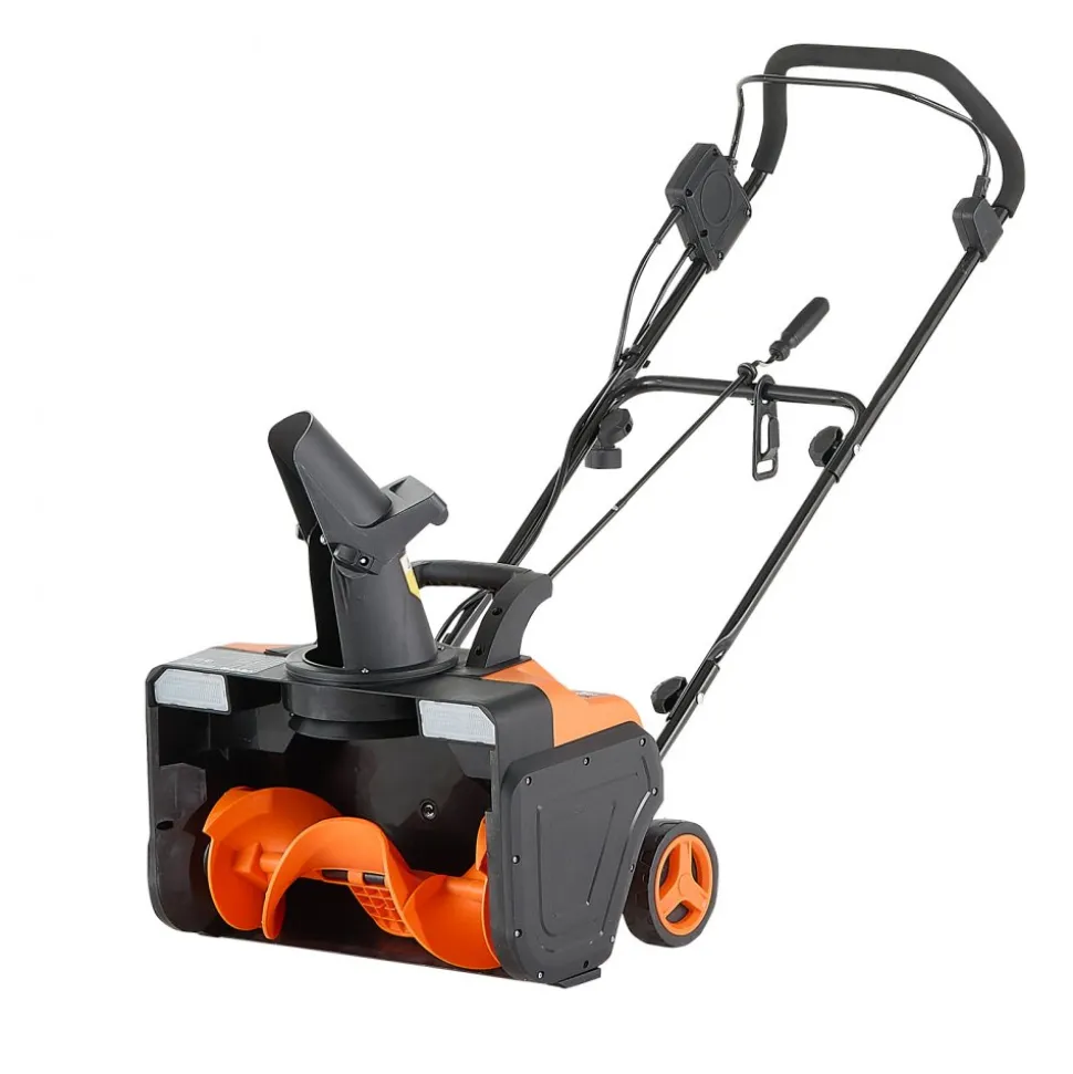 VEVOR Electric Snow Blower, 20 inch 15A Corded Snow Thrower with Dual LED Headlights & 180° Rotating Chute, 25FT Throwing Distance, 12" Depth Clearing, Walk-Behind Snowblower for Driveway Sidewalk