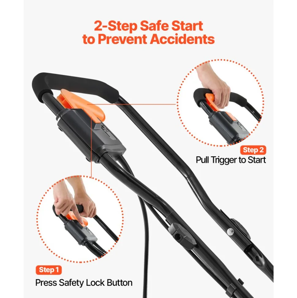 VEVOR Electric Snow Shovel, 12A 17 inch Corded Snow Shovel, 60° Adjustable Chute, 20 ft Throwing Distance, Snowthrower with Dual Safety Switch, Winter Ice Removal Tool for Driveway Sidewalk Patio