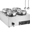 VEVOR Electric Soup Warmer, Four 7.4QT Stainless Steel Round Pot, 1500W Commercial Food Warmer, 86~185°F Adjustable Temp, Bain Marie with Anti-Dry Burn and Reset Button, for Restaurant, Buffet
