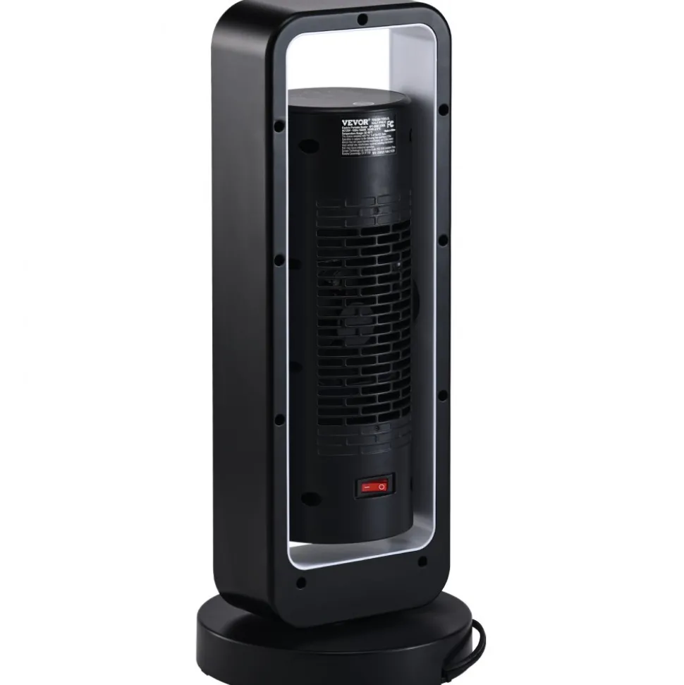 VEVOR Electric Space Heater with Thermostat Remote Control, 1000W/1500W 2-Level Adjustable Quiet Ceramic Heater Fan, 20 in Tip-Over Shutdown Overheat Protection Small Heaters for Office Room Desk Indo