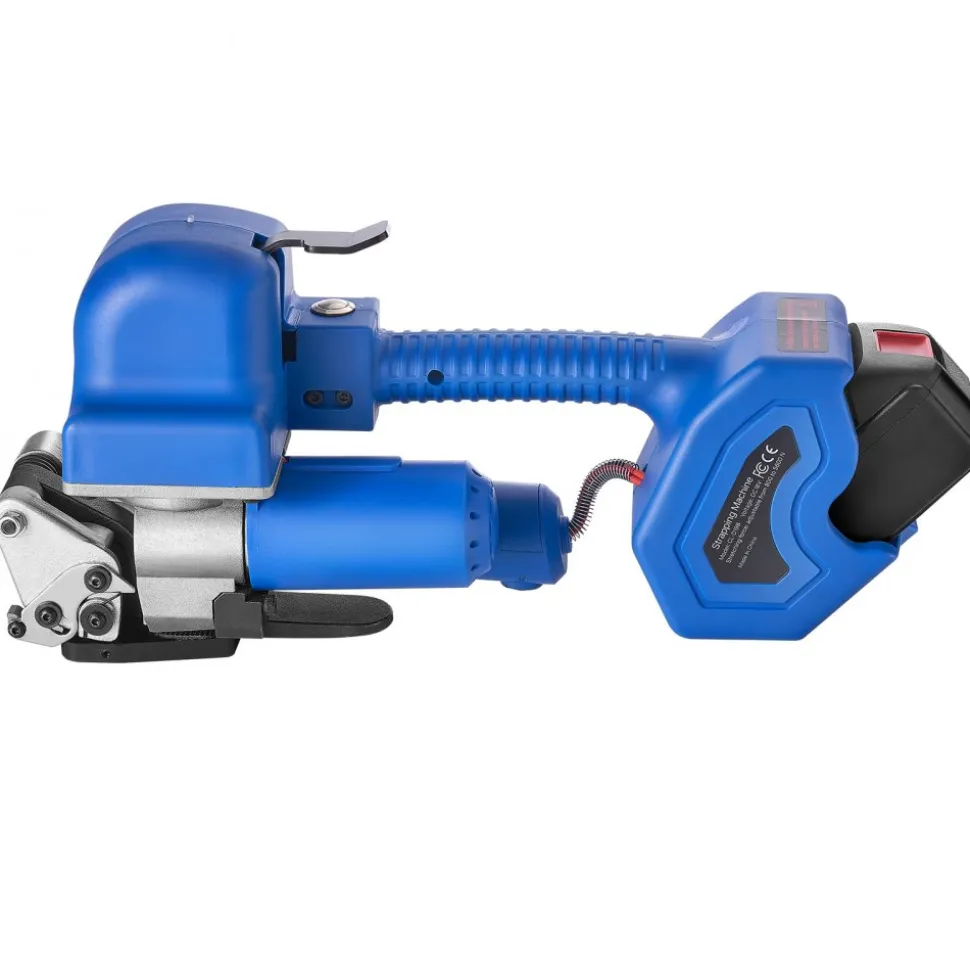 VEVOR Electric Strapping Machine, 2 x 4000mAh Batteries, Automatic Strapping Tool with Digital Display for 0.394-0.748 inches Wide PET Straps, Handheld Banding Tools for Packaging Box Pallet