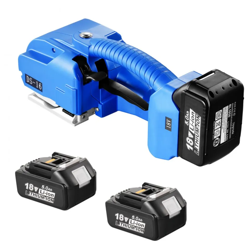 VEVOR Electric Strapping Machine, for 0.35"-0.63" PP PET Straps, Portable Electric Banding Tool with Digital Display, 2 x 5000mAh Battery Powered Automatic Strapping Tool for Packaging Box Pallet