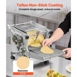 VEVOR Electric Tortilla Maker, 5.5 Inch Diameter Automatic Corn Tortilla Making Machine with Non-Stick Coating, Electric Chapatti Machine Suitable for Produce Sopes Gorditas Roti Pita Tortilla Pizza
