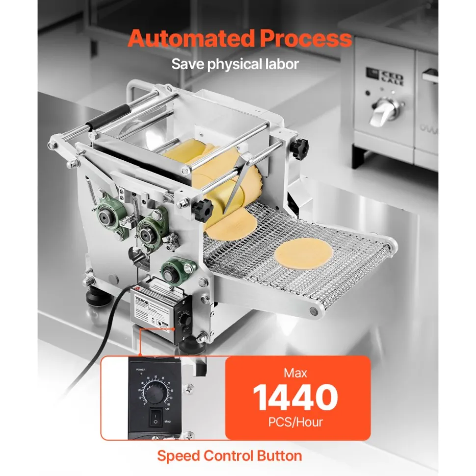 VEVOR Electric Tortilla Maker, 5.5 Inch Diameter Automatic Corn Tortilla Making Machine with Non-Stick Coating, Electric Chapatti Machine Suitable for Produce Sopes Gorditas Roti Pita Tortilla Pizza