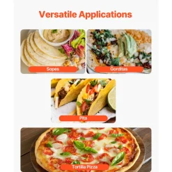 VEVOR Electric Tortilla Maker, Automatic Corn Tortilla Making Machine with Non-Stick Coating and Two Molds(4 in + 6 in), Electric Chapatti Machine Suitable for Produce Sopes Pita Tortilla Pizza