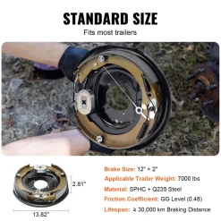 VEVOR Electric Trailer Brake Assembly, 12