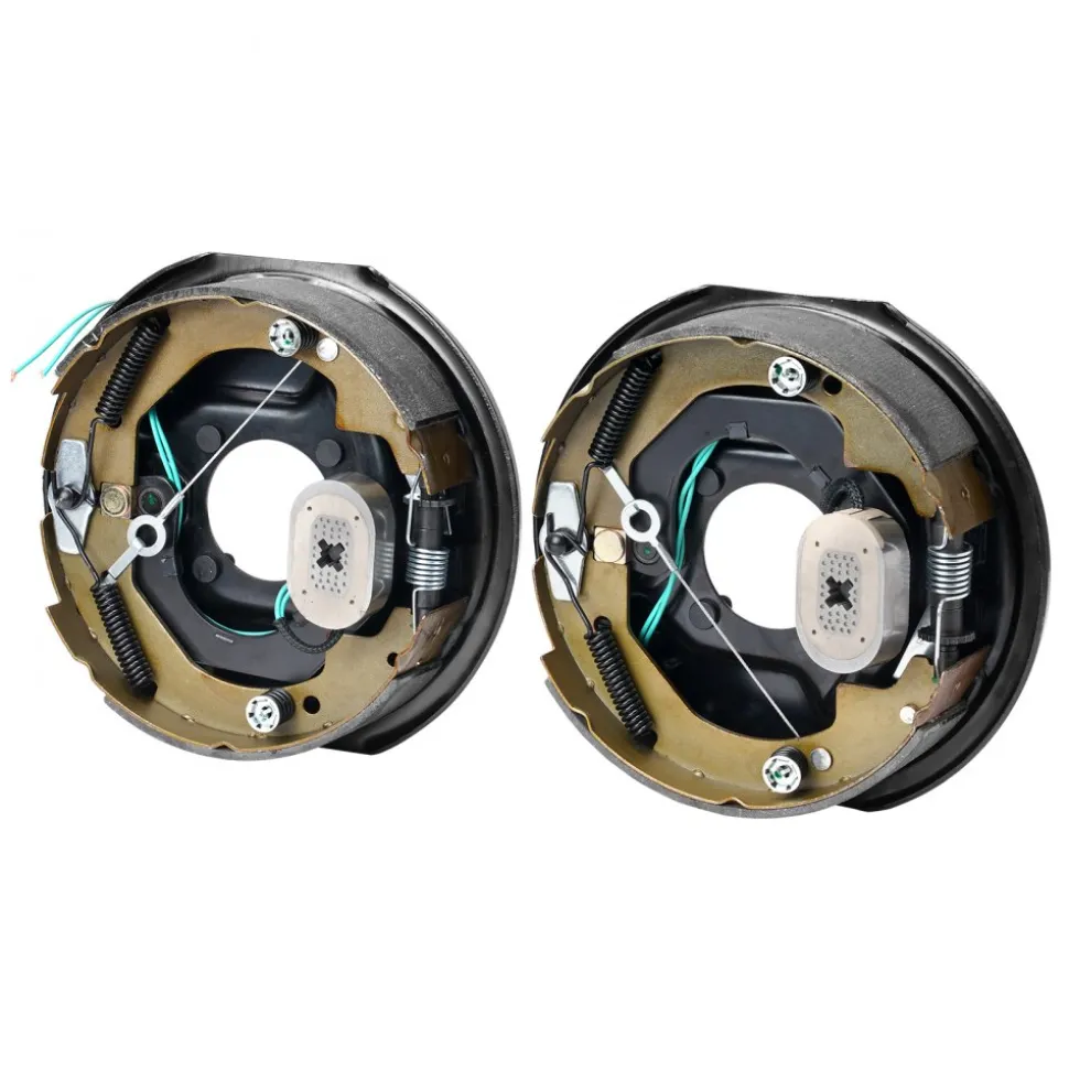 VEVOR Electric Trailer Brake Assembly, 10" x 2-1/4", 1 Pair Self-Adjusting Electric Brakes Kit for 3500 lbs Axle, 4-Hole Mounting, Backing Plates for Brake System Part Replacement (1 Right + 1 Left)