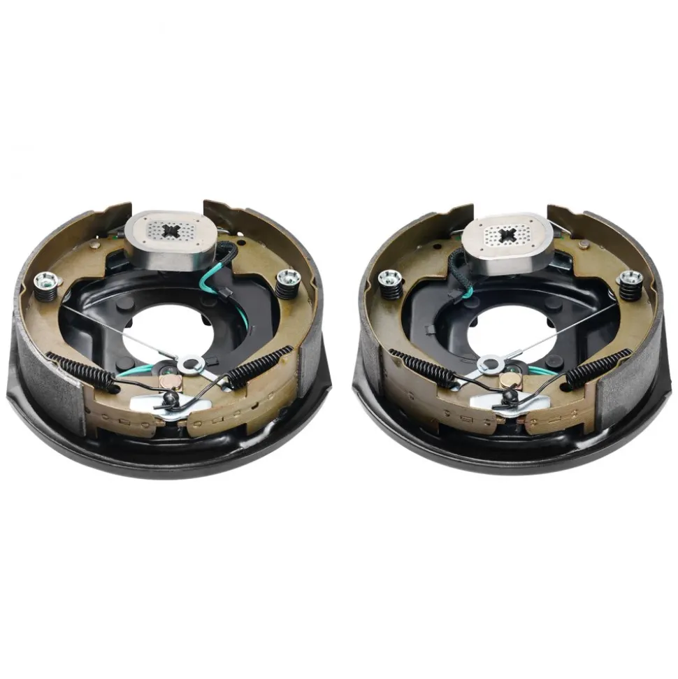VEVOR Electric Trailer Brake Assembly, 10" x 2-1/4", 1 Pair Self-Adjusting Electric Brakes Kit for 3500 lbs Axle, 4-Hole Mounting, Backing Plates for Brake System Part Replacement (1 Right + 1 Left)