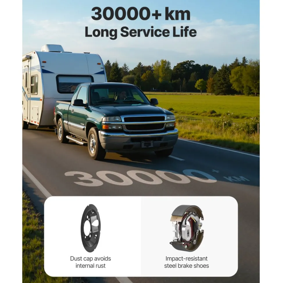 VEVOR Electric Trailer Brake Kit, 12.25 x 3.375 Inch, 1 Pair Self-Adjusting Electric Brakes Kit for 8000 lbs Trailer Axle, Backing Plates for Braking System Part Replacement, Fit for Trailers, RVs