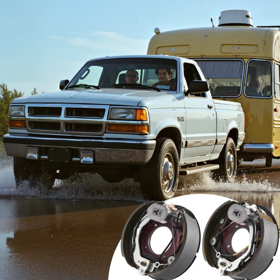 VEVOR Electric Trailer Brake Kit, 12.25 x 3.375 Inch, 1 Pair Self-Adjusting Electric Brakes Kit for 8000 lbs Trailer Axle, Backing Plates for Braking System Part Replacement, Fit for Trailers, RVs