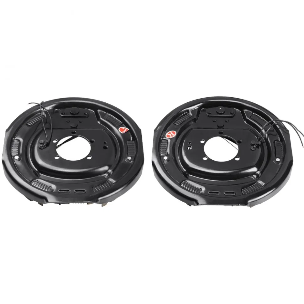 VEVOR Electric Trailer Brake Assembly, 12" x 2", 1 Pair Self-Adjusting Electric Brakes Kit for 7000 lbs Axle, 5-Hole Mounting, Backing Plates for Braking System Part Replacement (1 Right + 1 Left)