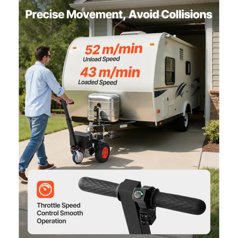 VEVOR Electric Trailer Dolly, 3600 lbs Max Trailer Weight 600 lbs Max Tongue Weight, DC 24V 800W Motorized Trailer Dolly with 2 & 1-7/8 Inch Hitch Balls for RV Campers, Cargo & Utility, Boat Trailers