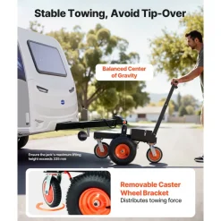 VEVOR Electric Trailer Dolly, 3600 lbs Capacity 800W 600 lbs Tongue Load, for RV Campers, Cargo, Utility & Boat Trailers, 2 in & 1-7/8 in Hitch Balls, Moving & Positioning Trailers, Heavy-Duty Steel