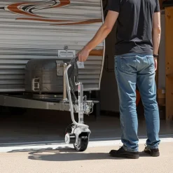 VEVOR Electric Trailer Dolly, 5500 lbs Towing Capacity, 380W 12V Motorized Jockey Wheel with 23 ft/min Moving Speed, 12.2-24.8 in Adjustable Clamp Height & 8 in Rubber Tire, For Moving Caravan Boat