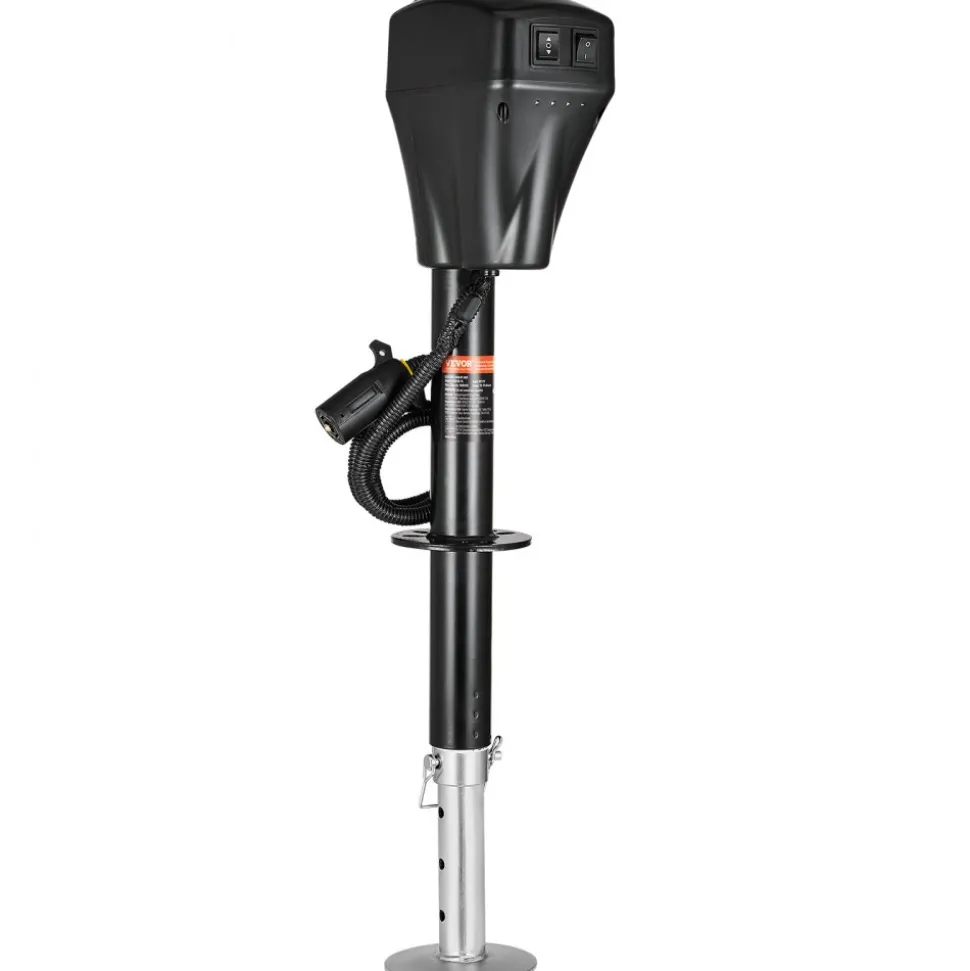 VEVOR Electric Trailer Jack, 5000 lbs, Heavy Duty RV Electric Power Tongue Jack with 7-pin Connector, Manual Crank Handle & Weatherproof Jack Cover, 10"-28.3" Lift, for Trailers, Campers & RVs, Black