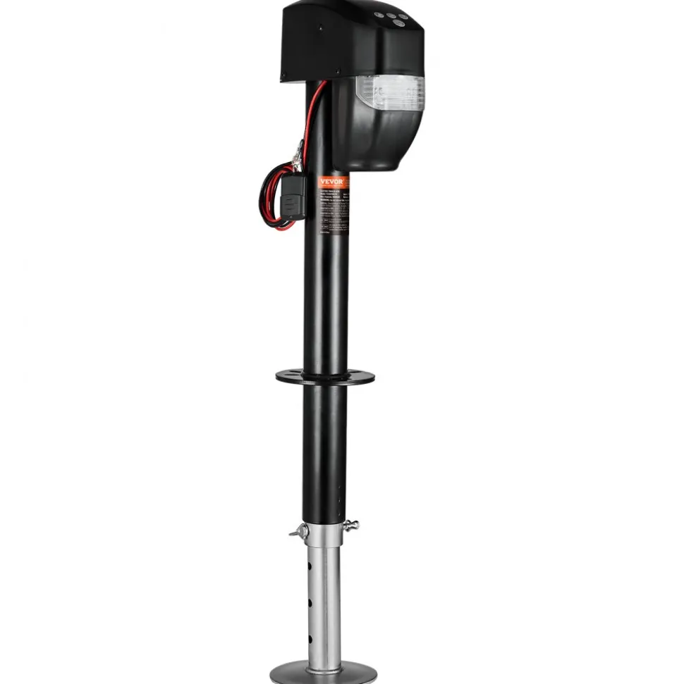 VEVOR Electric Trailer Jack, 5000 lbs, Heavy Duty RV Electric Power Tongue Jack with 2 Way Connector, Remote Control, Crank Handle & Weatherproof Jack Cover, 10"-28.3" Lift, for Trailers & Campers