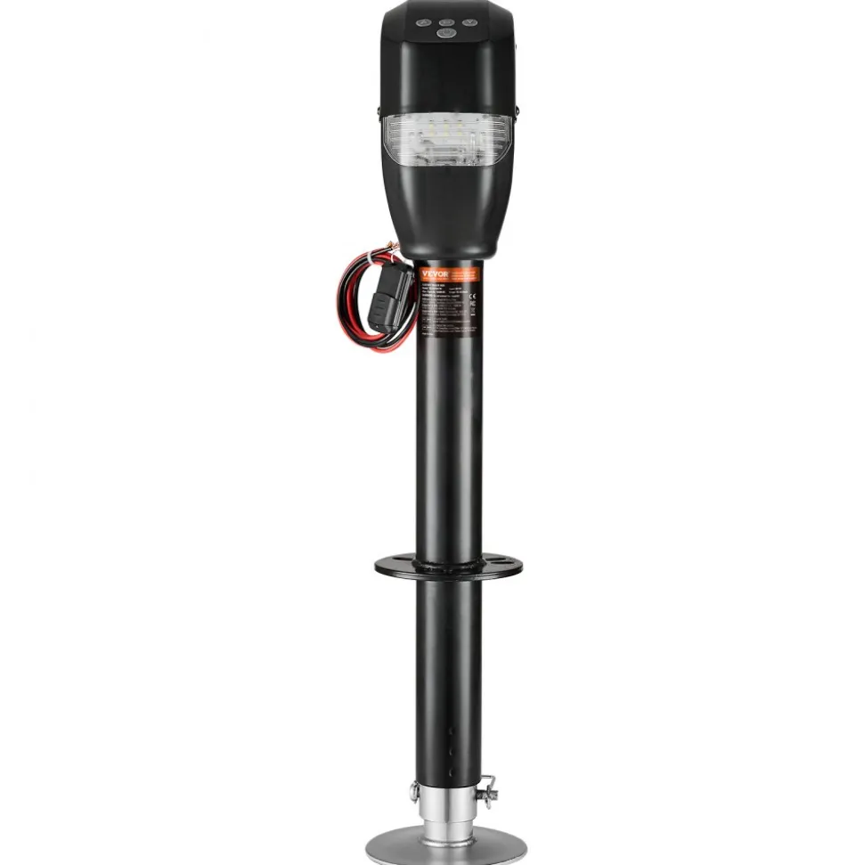 VEVOR Electric Trailer Jack, 5000 lbs, Heavy Duty RV Electric Power Tongue Jack with 2 Way Connector, Remote Control, Crank Handle & Weatherproof Jack Cover, 10"-28.3" Lift, for Trailers & Campers