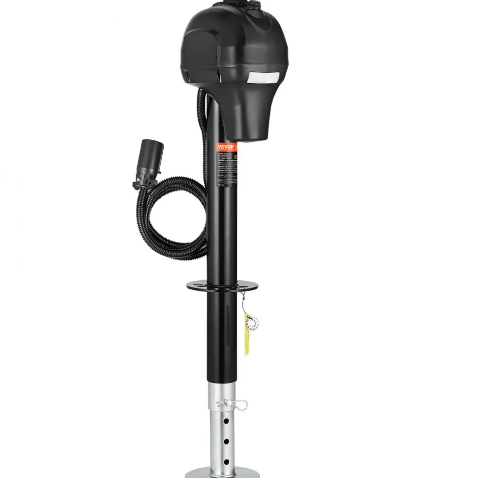 VEVOR Electric Trailer Jack, 3500 lbs, Heavy Duty RV Electric Power Tongue Jack with 7-pin Connector, Manual Crank Handle & Weatherproof Jack Cover, 9.5"-27.5" Lift, for Trailers, Campers & RVs, Black