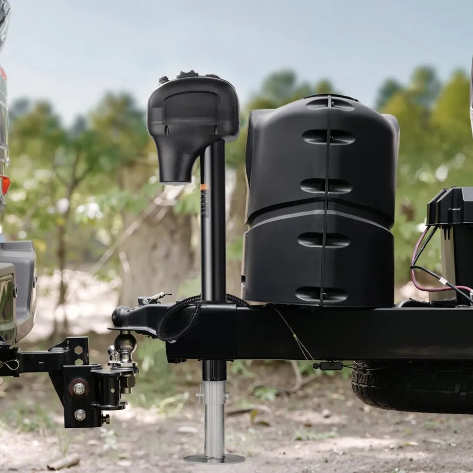 VEVOR Electric Trailer Jack, 3500 lbs, Heavy Duty RV Electric Power Tongue Jack with 7-pin Connector, Manual Crank Handle & Weatherproof Jack Cover, 9.5"-27.5" Lift, for Trailers, Campers & RVs, Black