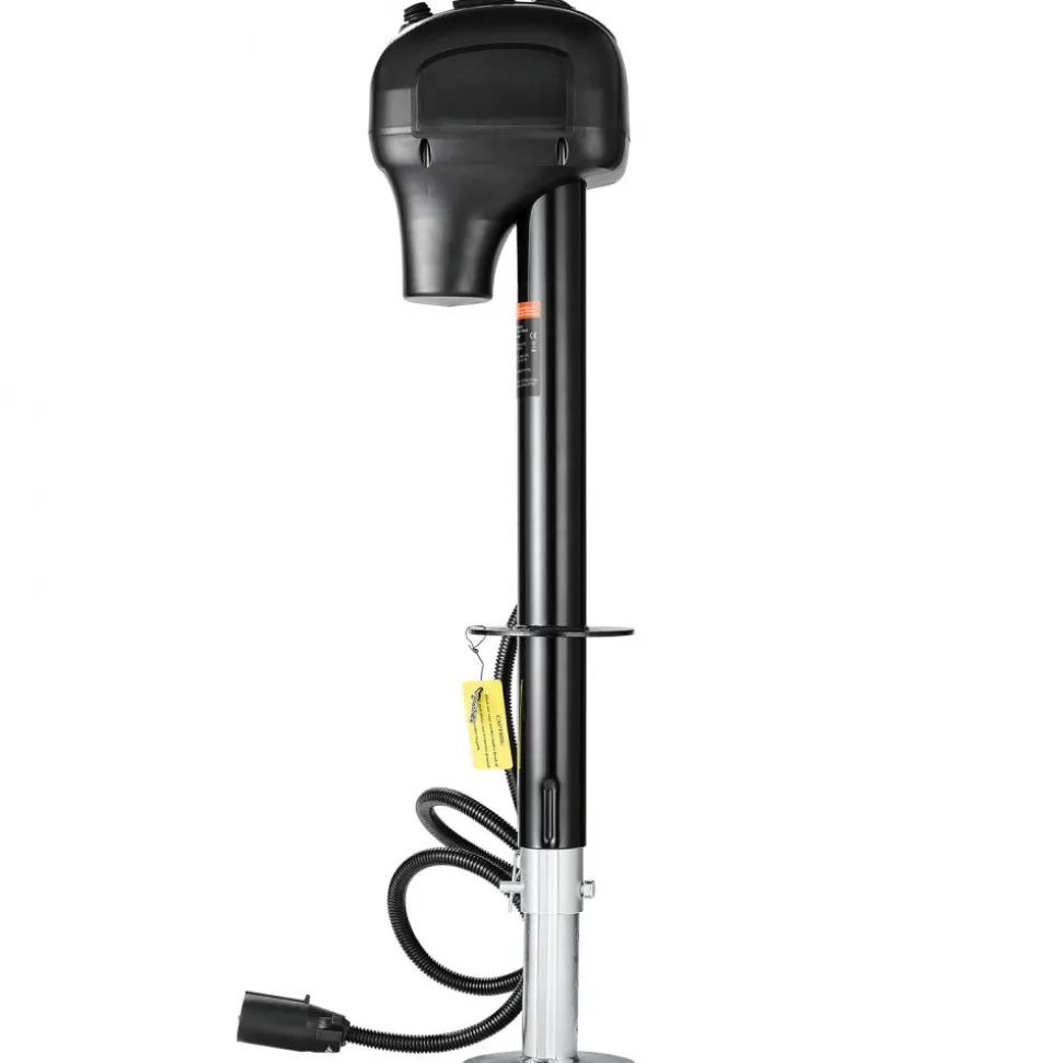 VEVOR Electric Trailer Jack, 3500 lbs, Heavy Duty RV Electric Power Tongue Jack with 7-pin Connector, Manual Crank Handle & Weatherproof Jack Cover, 9.5"-27.5" Lift, for Trailers, Campers & RVs, Black
