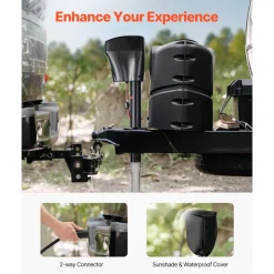 VEVOR Electric Trailer Jack, 7500 lbs Capacity, Electric Power Tongue Jack with Waterproof Protective Cover & LED Light for Travel Trailer, Camper, RV, 9.84-27.84 in Lift, 12V DC with Wiring, Black