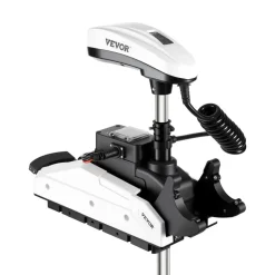 VEVOR Electric Trolling Motor, 12V 55lbs Thrust with GPS, 10-Speed Bow Mounted Saltwater Outboard Boat Motor with Remote Control & LCD Battery Indicator, for Kayaks, Fishing Boats, 54-Inch Shaft