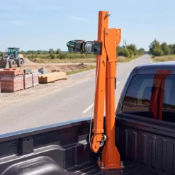 VEVOR Electric Truck Crane, 1100 lbs Pickup Truck Crane with 12V 3000 lbs Electric Winch, 360° Rotating Telescopic Boom, Premium Galvanized Steel, Foldable Pickup Bed Jib for Machine Lumber Lifting